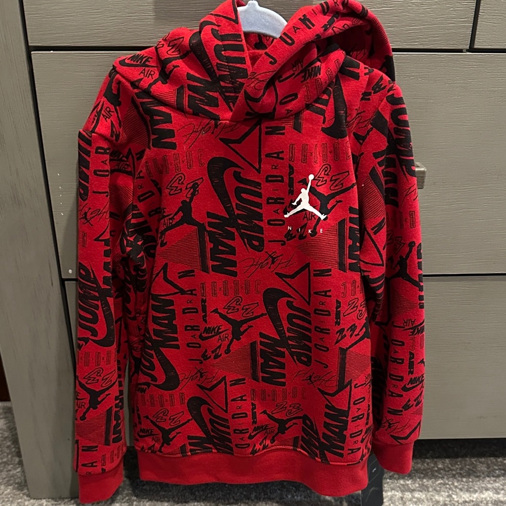 Nike Kids Air Jordan Set Red Graphic Hoodie and Sweatpants Size 4